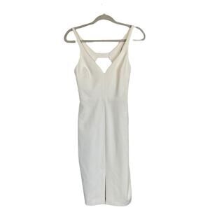 LIKELY White Mini Dress Size 2 Cocktail Bachelorette Bridal Keyhole Cutout Sexy